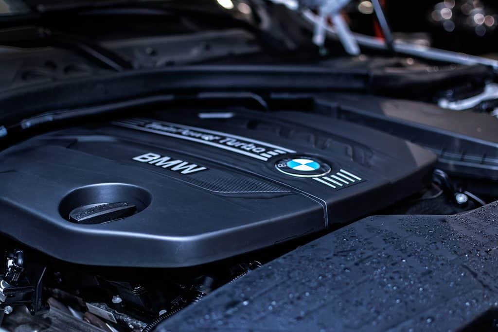 Internal photograph of BMW engine bay.